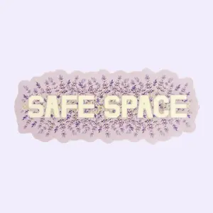 Lavender Safe Space Sticker - Waterproof Vinyl 2"x7" Subtle Design for Classrooms & Workplaces