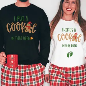 Couples Christmas Pregnancy Announcement Sweatshirt, Maternity Christmas Shirt, Holiday Baby Reveal Top, Matching Xmas Outfit