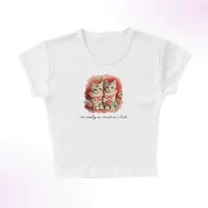 I'm Really Sweet Kitty Micro Rib Baby Tee