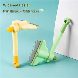 Pet Grooming Brush with Self Cleaning Button – Gentle Deshedding and