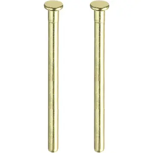 2pcs 3.5 Inch Door Hinge Pins, Removable Brushed Door Hinge Interior Hinge Security Pins for Wood Residential Door Replacement, Gold
