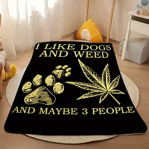 [JOOCAR] 1Pc Vintage Paw Print Flannel Fleece Throw Blanket Hypoallergenic, Machine Washable, Soft Fabric, Digital Print Cozy Blanket For Sofa, Office, Camping, Office Comfort, Bold Statement Piece, Hypoallergenic Fabric, Home Decorators decor summervibes