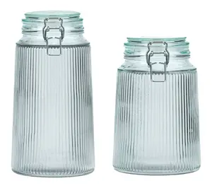 10 Strawberry Street Set of 2 Cortlandt Glass Canisters