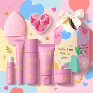 LAIKOU 5 in 1 Glow Up Hyaluronic Acid Skin Care Set with Beautiful Gift Box, Full Facial Care Routine for Glowing Smooth Skin, Perfect Holiday & Birthday Gifts for Women, Teens & Friends