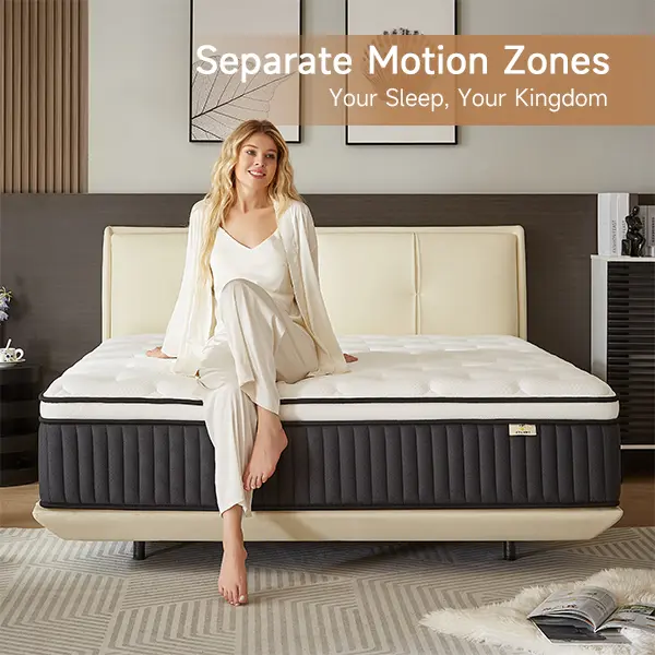 Queen Size 12-Inch Hybrid Mattress in a Box - Foldable, Ergonomic, CertiPUR-US, Memory Foam & Pocket Springs, Zoned Neck Support, Anti-Allergic, Medium Firm for Pressure Relief & Comfortable Sleep (9-12 Inch Range), Cotton, Foldable Mattress, Breathable,
