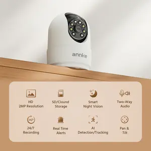 2MP Wireless WiFi Security Camera, 1920*1080 Resolution, Smart Dual Light Night Vision, 310° Pan & 65 ° Tilt, Cloud/SD Storage (up to 256G), Two-Way Audio AI Motion Detection Surveillance Indoor Home Camera