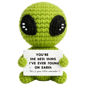 Unique Valentine's Day Gift for Boyfriend/girlfriend, Crochet Alien Anniversary Birthday Present, Fun Romantic Gift for Lovers, Unisex, Stuffed Animal Gift