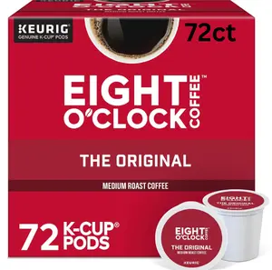 Eight O'Clock Coffee The Original, Single-Serve Keurig K-Cup Pods, Medium Roast Coffee Pods, 72 Count