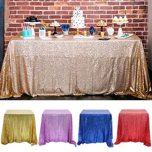 4Size Rectangular Table Cover Glitter Sequin Table Cloth Gold/Silver Luxury Tablecloth For Wedding Birthday Party Home Decor New