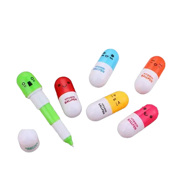 6-Pack Cute Capsule-Shaped Extension Gel Pens Expandable Collapsible for Students Planners Journal Enthusiasts Blue Green Orange Pink Red Yellow