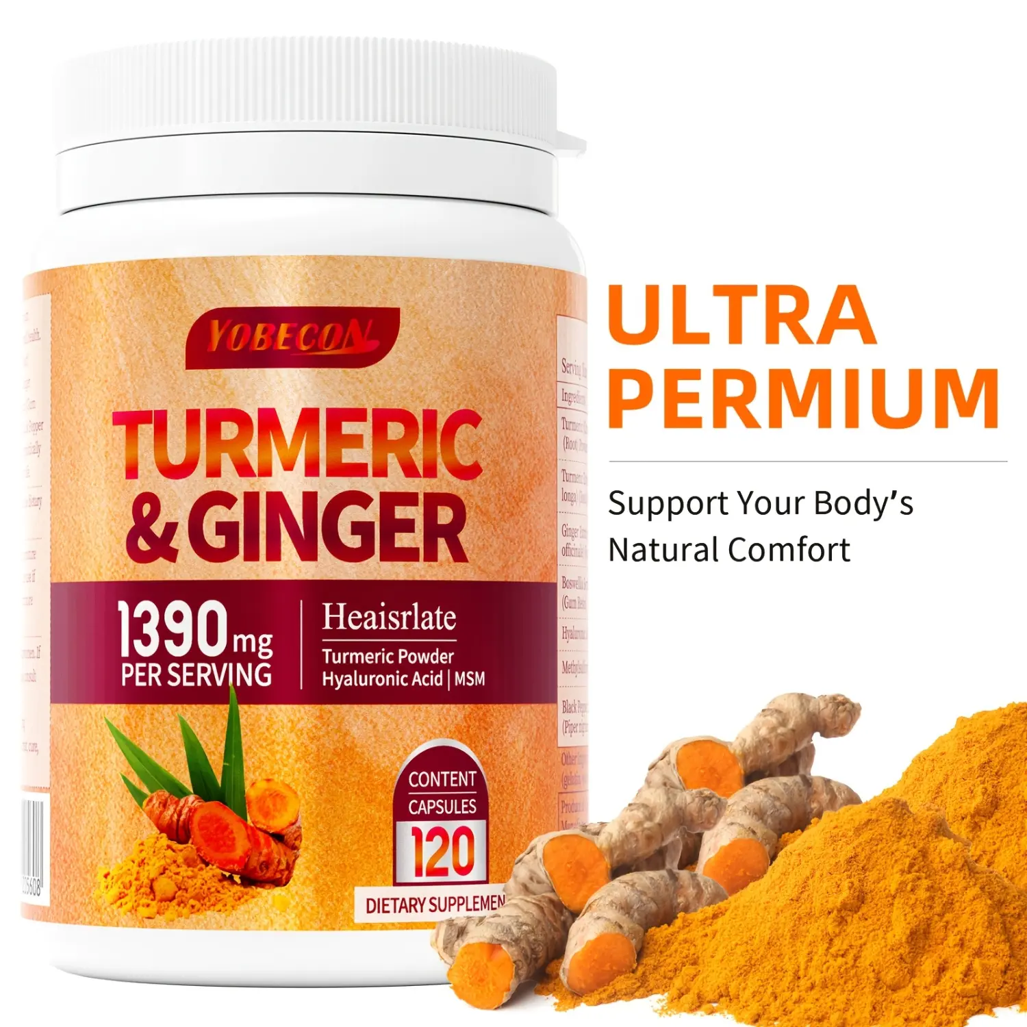 Turmeric Curcumin Supplement With Black Pepper Joint Support Digestive Health 120 Capsules
