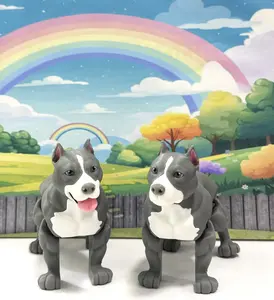 2pcs 3D Printed Pitbull Dog, Articulated Fidget Dog 3.75 Inches Poseable Animal Toy, Custom Pet Gift for Dog Lovers