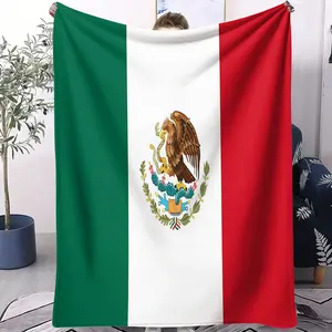 Mexican Flag Pattern Blanket,High Clarity I Love Mexico Print,Soft Warm Lightweight Plush Blanket,Perfect for Bed Sofa Car Room Decor Gift,Single Sided Printed Blanket