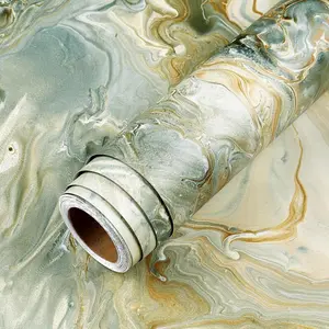 Green and  Marble Contact Paper for Countertops Matte Marble Countertop Peel and Stick  Bathroom Wallpaper Peel and Stick Countertops for Kitchen Counter Top Cabinets 15.8"x80"