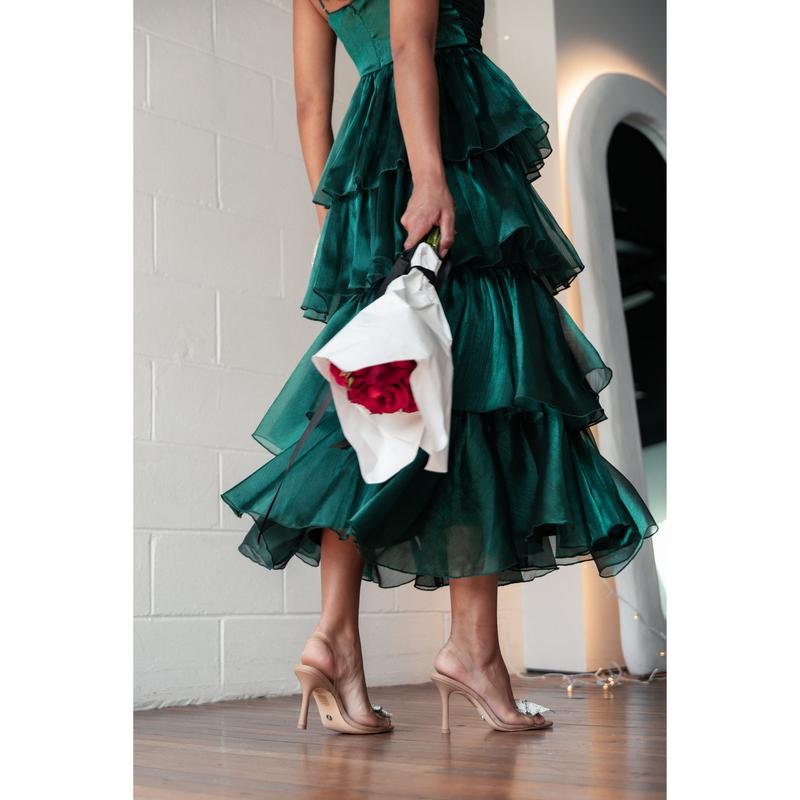 Jace Tiered Maxi Dress - Shimmer Emerald
