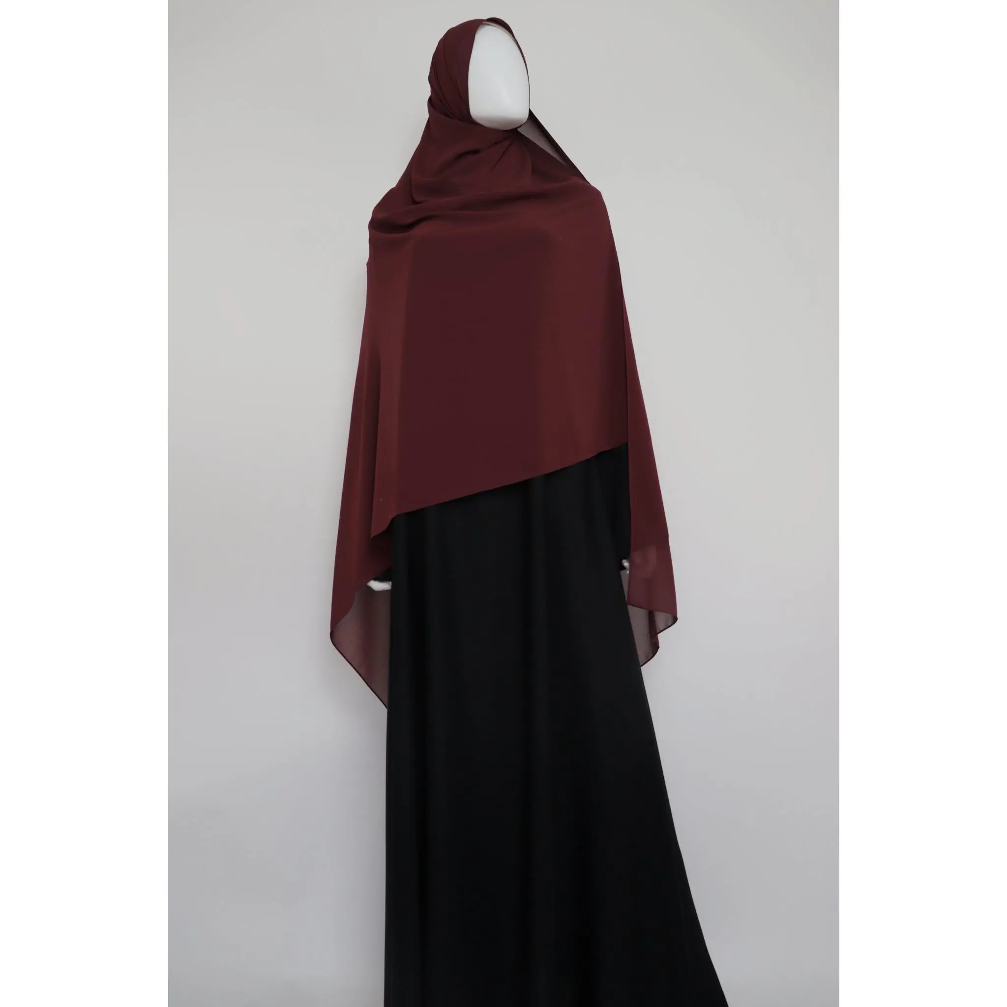 2XL Premium Chiffon Hijab - Burgundy