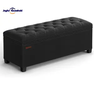 Living Room Bedroom SONGMICS Storage Ottoman Bench, Foldable Foot Rest with Legs, 15.7 x 43 x 15.7 Inches, End of Bed Bench, Storage Chest, Load up to 660 lb, for Living Room, Bedroom, Entryway