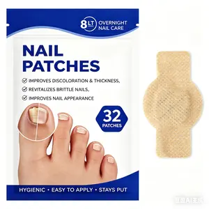 32PCS Extra Strength Antifungal Nail Patches for Toenail Fungus –Acting Daily Repair Stickers for Discolored Damaged Nails Care 8 Hours Overnight Repair Application Daily Use Nail Repair Kit for Men Womenfor Hygienic Application