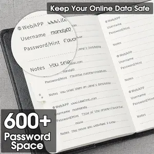 Password Book with Lock, Password Book with Alphabetical Tabs 600+ Password Spaces