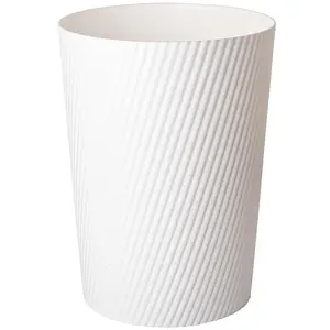 Small Trash Can Wastebasket Garbage Can Container Bins for Bathrooms, Laundry Room, Kitchens, Offices,  Rooms, Dorms (White)
