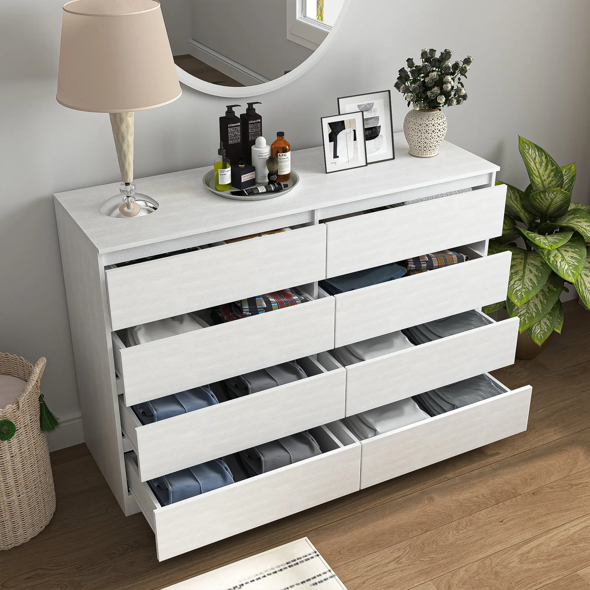 8-Drawers-White