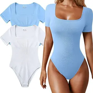European and American cross-border summer women's yoga jumpsuit exercise ribbed short-sleeved sports jumpsuit