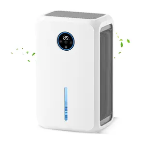 Efficient 95 oz Dehumidifier with LED Night Light, Auto Shut-off, Perfect for Bedrooms and Basements (800 sq.ft), Whisper Quiet, White