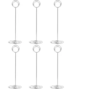 10 Pack 8.75 inch Tall Table Number Holders Place Card Holder Table Picture Holder Wire Photo Holder Clips Picture Memo Note Photo Stand (Silver)