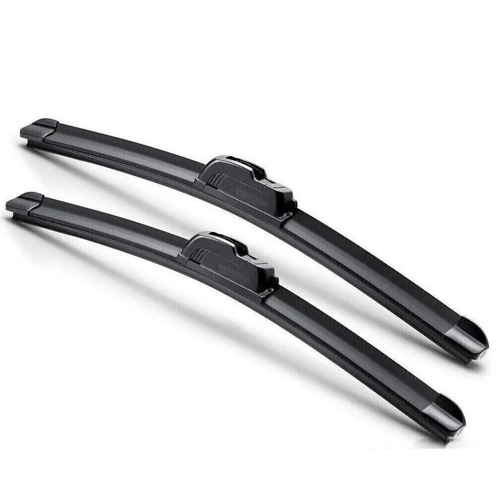 Windshield Wiper Blades 26"+ 22" Set of 2, Bracketless Silicone Beam Wiper Blades, All Season Streak-Free Car Replacement Wipers, J-Hook Fit Water Repellency Easy Install Car Replacement