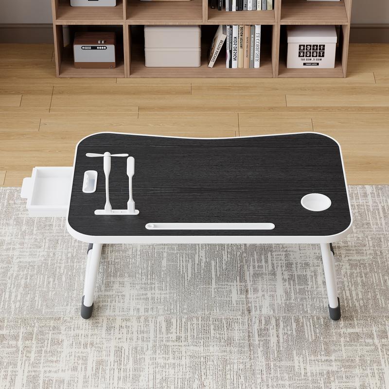 Portable Laptop Bed Table With Cup Holder Multifunctional Tray Holder Tablet Card Slot Stable Foldable Durable For Eating Reading Writing On Bed Sofa Or Floor