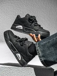 Men's Fashion Thick Sole Sneakers, Sporty Casual Lace-Up Large Size Outdoor Shoes, Suitable for Daily Wear, Comfortable and Stylish, Thick Soled Sneakers