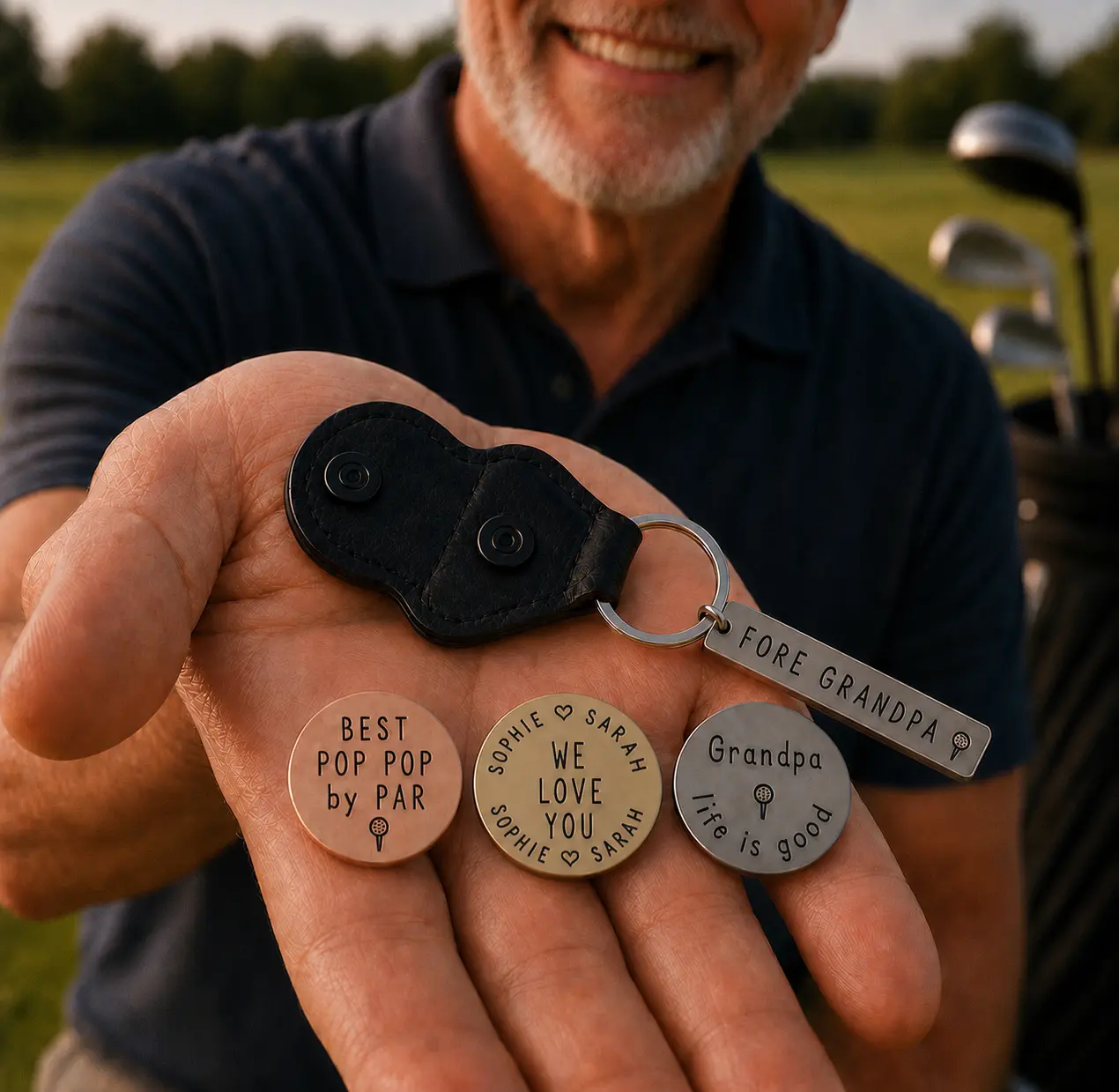 Personalized Golf Gift for Grandpa, Custom Golf Ball Marker, Grandpa Golf Gift, Father’s Day Gift for Grandfather, Golfer Gift (Copy)