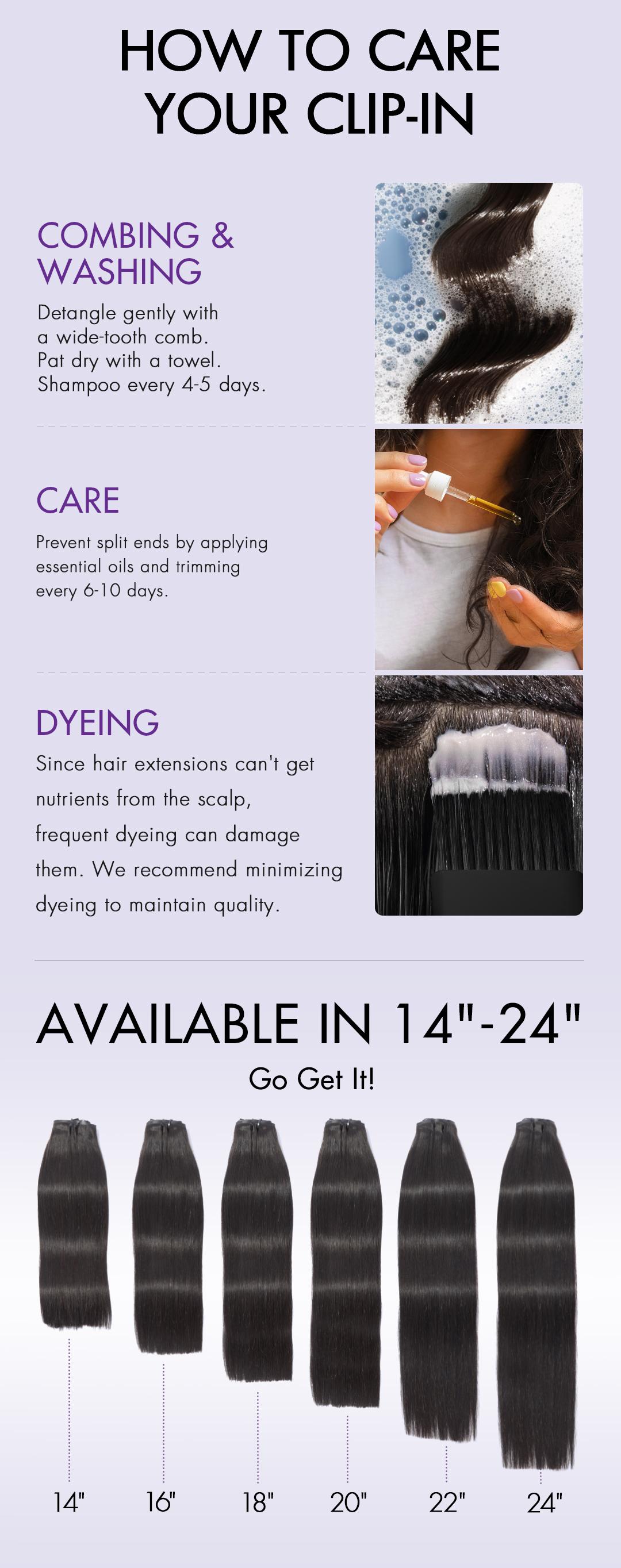 LUVME 100% Virgin Human Hair Extensions Seamless & Invisible Edge Straight, Body Wave, Kinky Curly, Yaki Straight, Messy Burmese Curl Clip-In