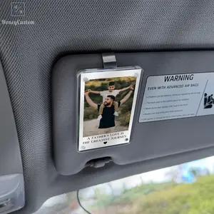 Custom Photo Car Visor Clip for Dad, Personalized Father's Day Gift, Unique Car Accessory Keepsake from Son or Daughter