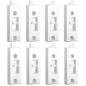 Window Latch Locks Window Parts and Hardware Tilt Latch Plastic Construction Spring Loaded 2 Inch Hole Center Spacing Sliding Lock Replacement 8 Pieces
