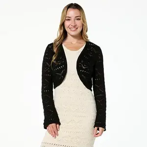 TWRHLL by Christie Brinkley Pointelle Sweater Knit Bolero