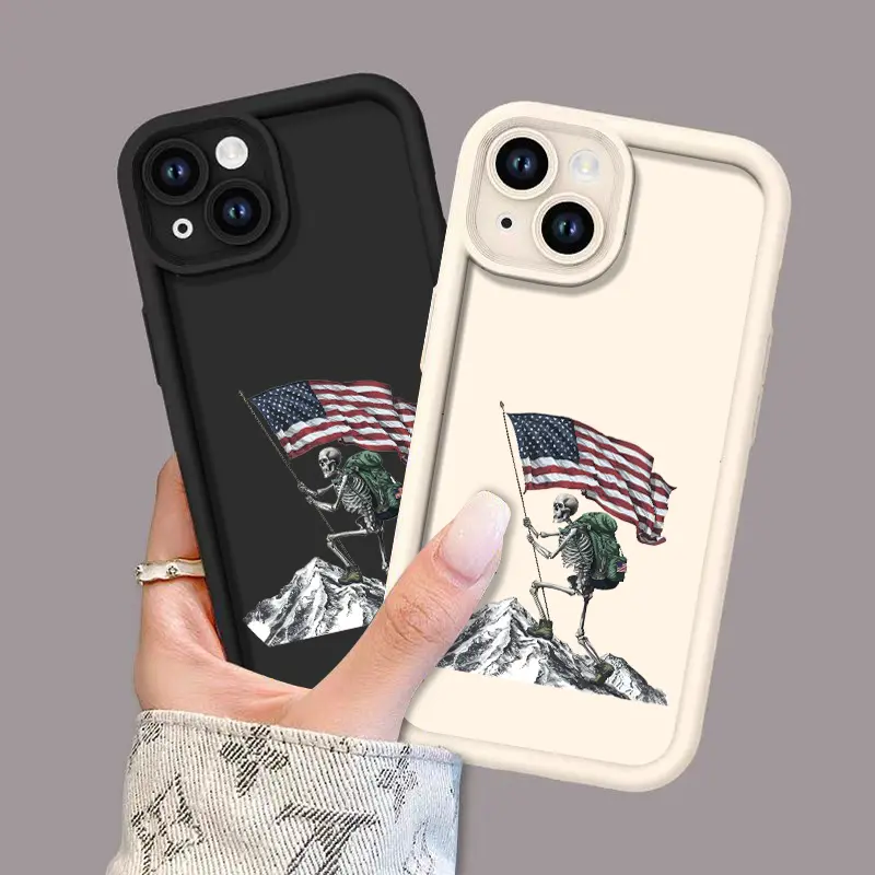 Skeletal Summit Pattern TPU Phone Case for iPhone 16 15 14 Pro Max 13 12 11 XR XS E Plus Shockproof Full Camera Protection Durable slim Silicone Cover Cellphone Protective Smartphone Casing