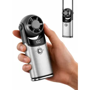 Mini Handheld Fan with Cooling Plate, Pocket Size Portable Fan,  Personal Fan with 100 Speeds, Digital Display, Adjustable  for Travel Office Outdoor, Gifts for Women, Men