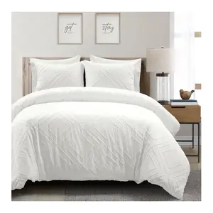 Diamond Clip Jacquard Duvet Cover Set White King by Lush Decor Diamond Clip Jacquard Duvet Cover Set White King by Lush Decor