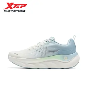 Xtep Cloud 3 Running Shoes - White & Light Blue Athletic Sneakers for Performance Sports