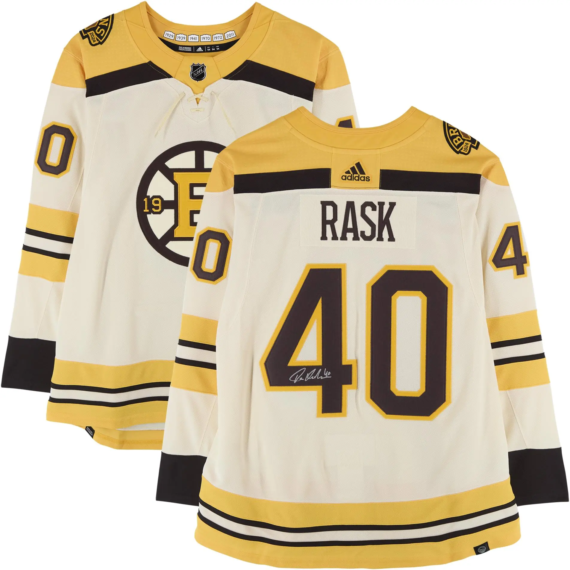 Tuukka Rask Boston Bruins Autographed 100th Anniversary Beige Alternate Adidas Authentic Jersey - Fanatics Authentic Certified