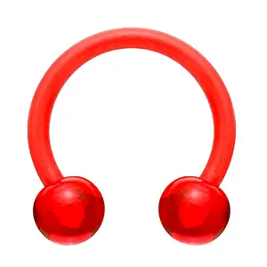 Acrylic Red Septum Ring (Externally Threaded) - 10183