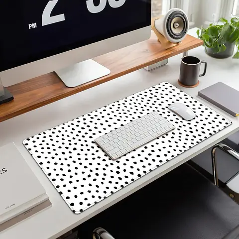 Creative Polka Dot Pattern Extended Mouse Pad, Non-slip Large Keyboard Mat, Decorative Gaming Mouse Pad For Office Home, Office Accessories, Aesthetic Desk Accessories