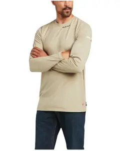 Ariat Men's Men'S Fr Solid Khaki Base Layer Long Sleeve Work T-Shirt Tall - 10039464-Tll