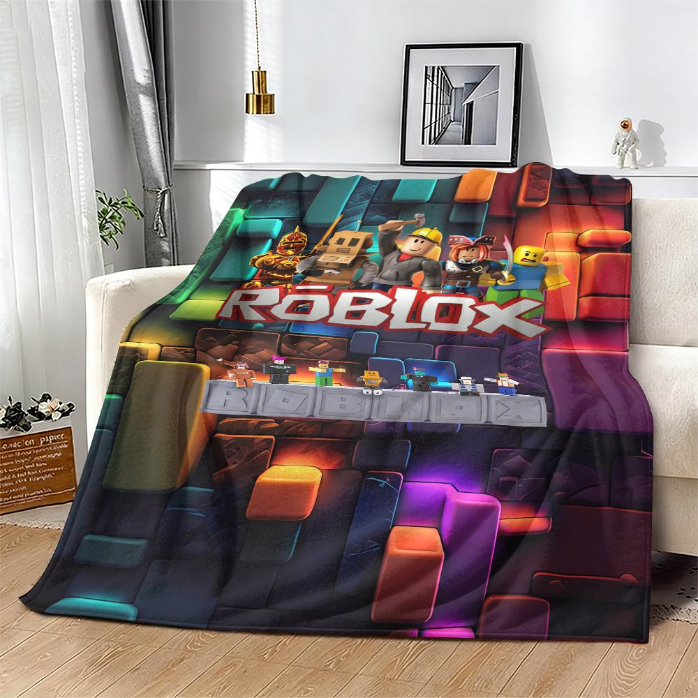 Roblox Soft Funny Throw Blanket Cozy Lightweight Plush Portable Cover Ideal for Offices Sofas Travel Settings Perfect Gift for Fans Friends Children