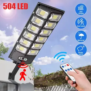 504 LED Solar Street Light Motion Sensor Remote Control, Outdoor Solar Lights, Solar Outdoor Lights, Yard Decorations Outside, Backyard Lights, Landscape Lights, Solor Lights, Post Lantern, Security Lights, Pole, Solar Sconce, Solar Lamppost