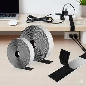 No-Sew Washable Removable Hook & Loop Tape. High-Strength Durable Adhesive Strips for DIY, Curtains, Clothing, Bags & Storage. Reusable Fastening Tape.