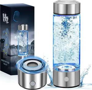 Hydrogen Water Bottle, Hydrogen-Rich Water Generator Bottles -Upgraded SPE/PEM Technology, Portable Rechargeable Hydrogenated Water Glass Bottle (Suitable for Purified & Distilled Water)
