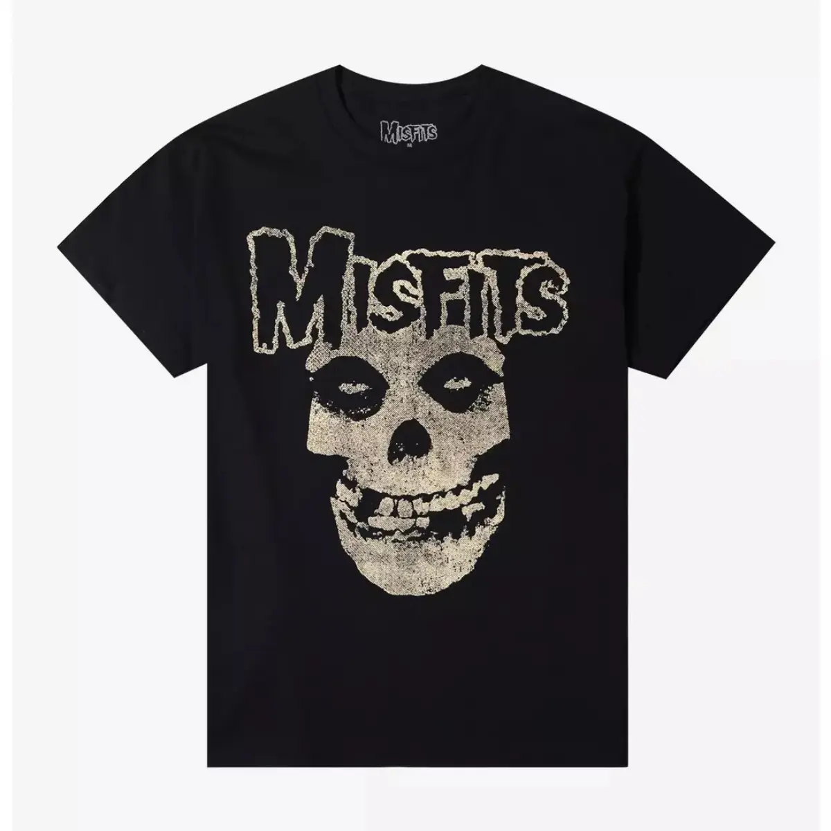 Menswear 100% Cotton Oversized Unisex Graphic T-Shirt - Misfits Fiend Skull Print, Casual Shortsleeve, Breathable Soft Fabric Streetwear Tee, Tshirts