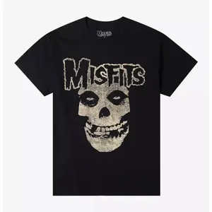 Misfits Fiend Skull Logo T-Shirt Women's Oversize Crewneck Short Sleeve 100% Cotton Breathable Tops Fashion Gift for Friends & Family